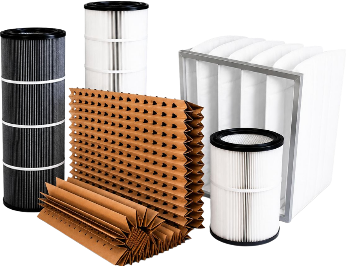 Linha de filtros industriais fabricados pela INOVA Filtros Industriais